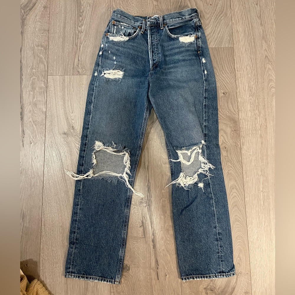 DARK WASH AGOLDE HIGH RISE JEANS